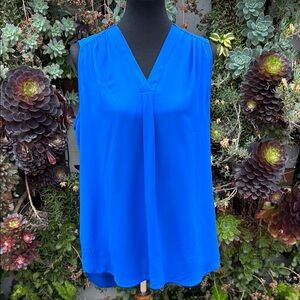 Pleione Blue Sleeveless Relaxed Blouse